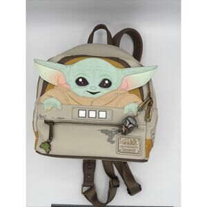 LOUNGEFLY Star Wars Disney Baby Grogu Yoda Hover Cradle Mandalorian Backpack